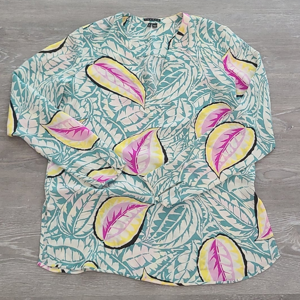 Theory Tropical Silk Blouse